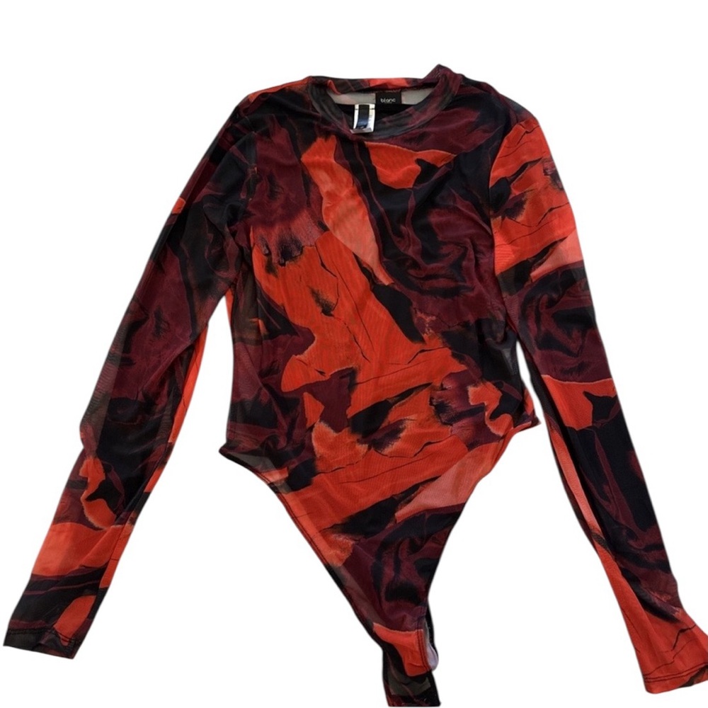 Bodysuit Womens Blanc Smoothez Long Sleeve double lining size L